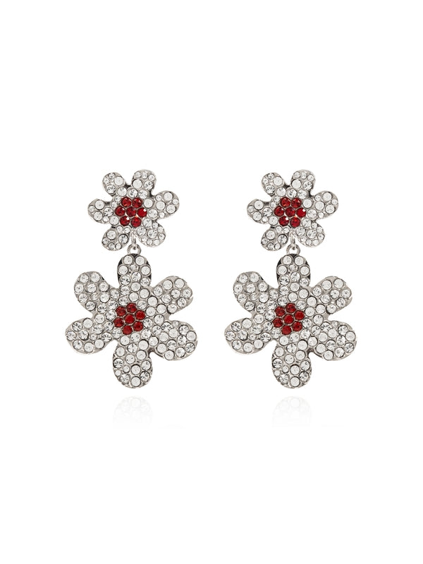 Flower Crystal Detail Earrings