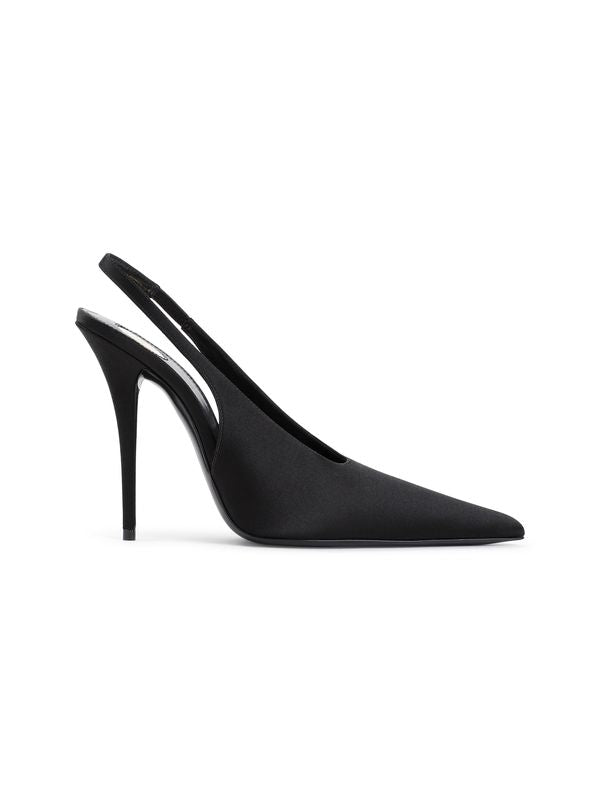 Black Satin Slingback Heel