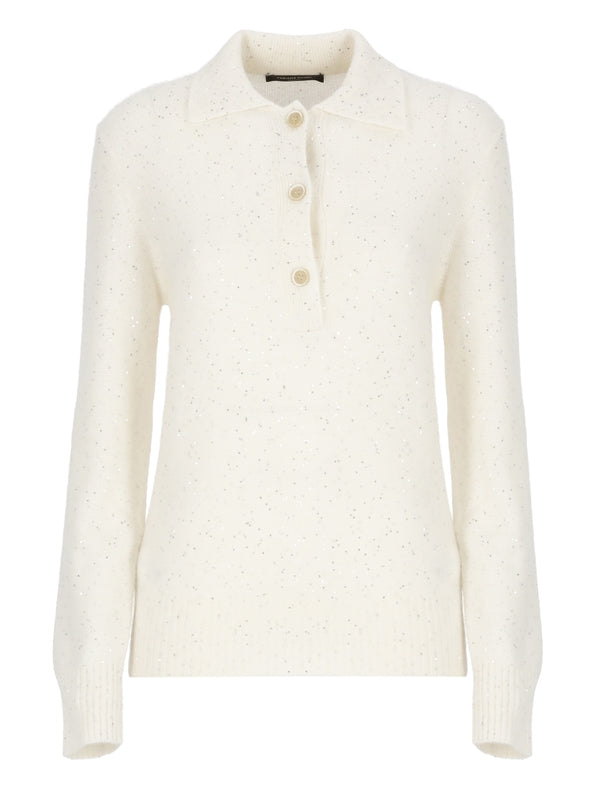 Sequin Wool Polo Shirt