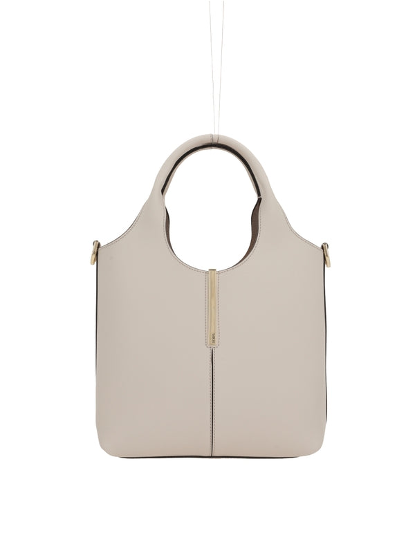 Dia Metal Logo Embellished
  Leather Tote Bag