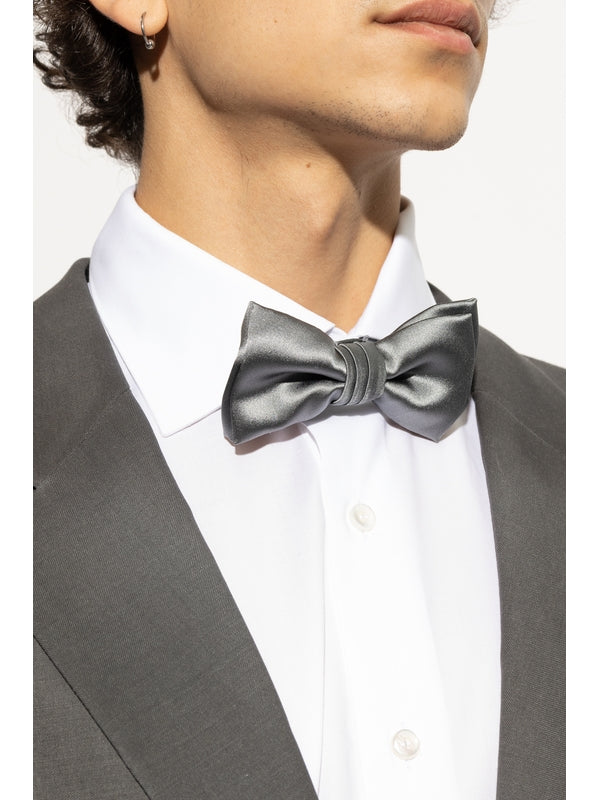 Gray Silk Bow Tie