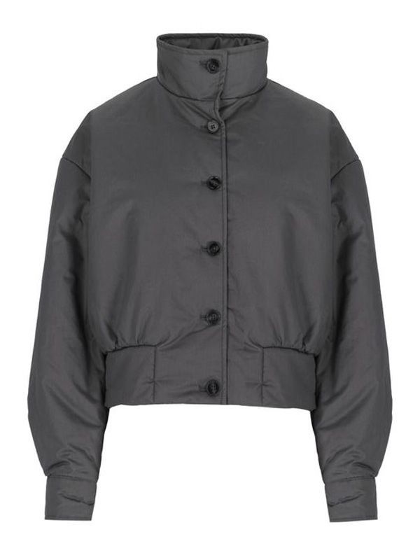 High-neck Button Bomber