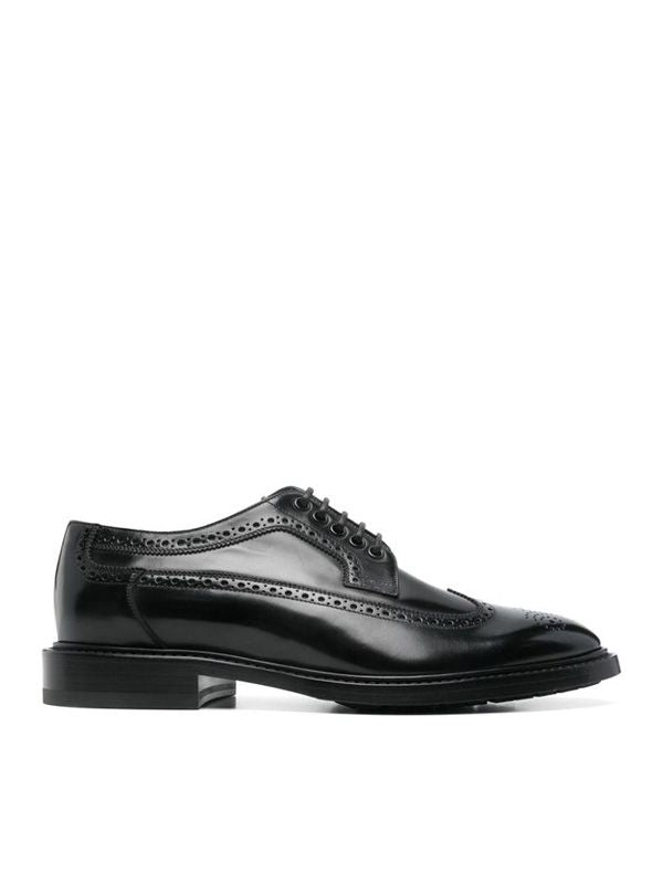 Leather Wingtip Derby Shoes