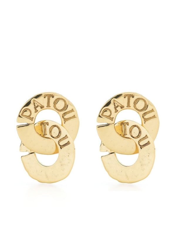 Double Logo Layered Earrings