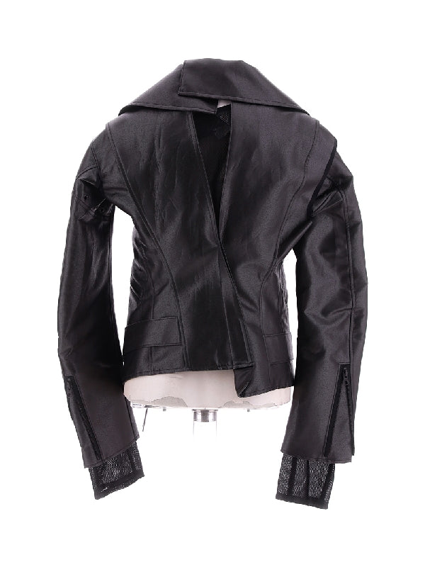 Wide Collar Biker Jacket