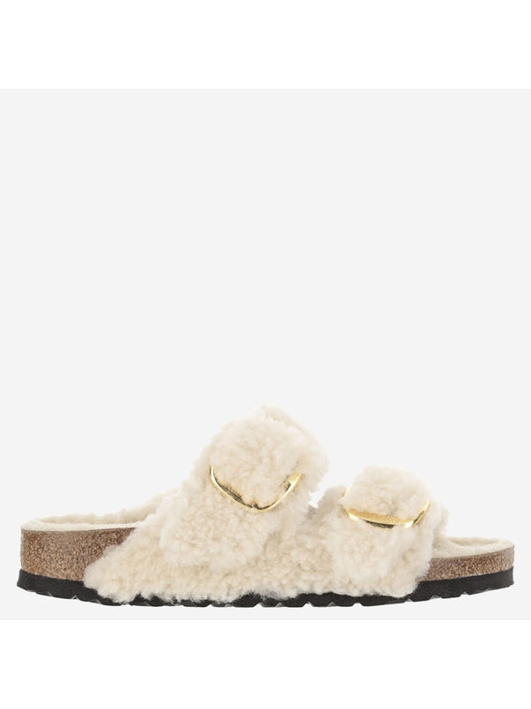 Arizona Big Buckle Shearling Sandals