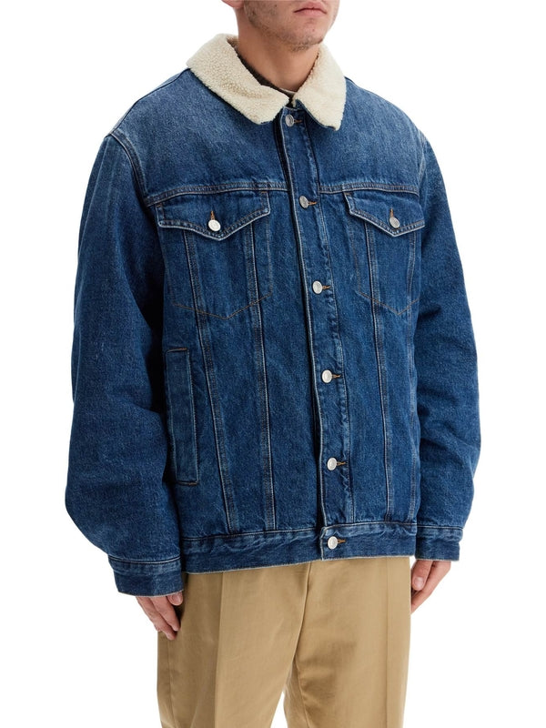 Zafao Shearling Collar Denim Jacket