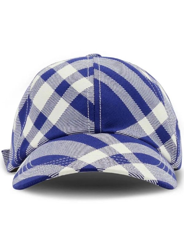 Check Pattern Cotton Baseball Cap