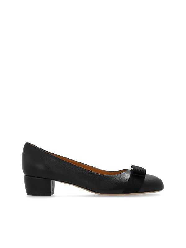 Bara Bow Leather Pumps Heel