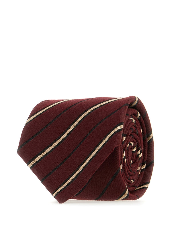 Saint Laurent Burgundy Neck Ties