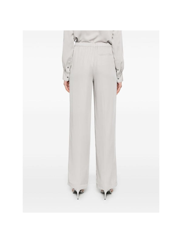 Gray Silk Wide Pants