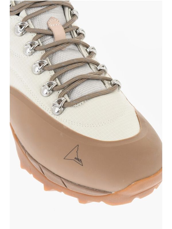 Roa White Lace-Up Boots