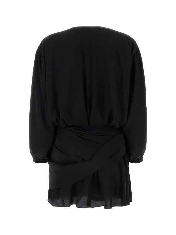 V-neck Silk Mini Dress