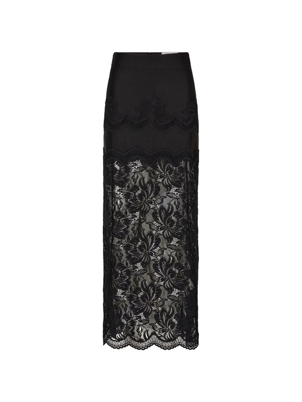 Back Zip Lace Long Skirt