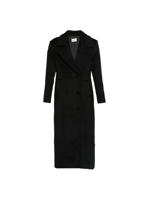 Wide-Lapel Double-Breasted Coat