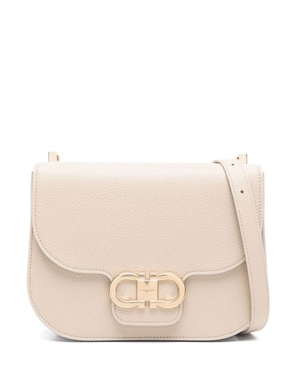 Double Gancini
  Flap Leather Shoulder Bag