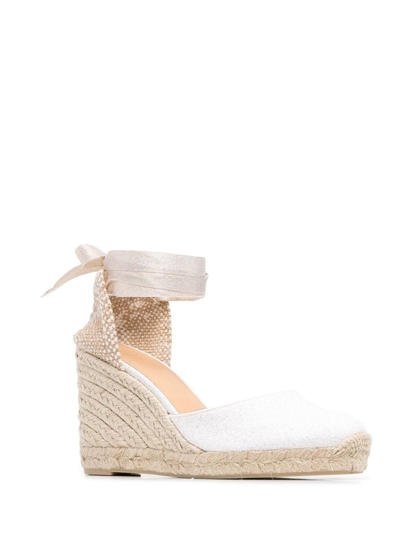 Castaner White Wedge Sandals
