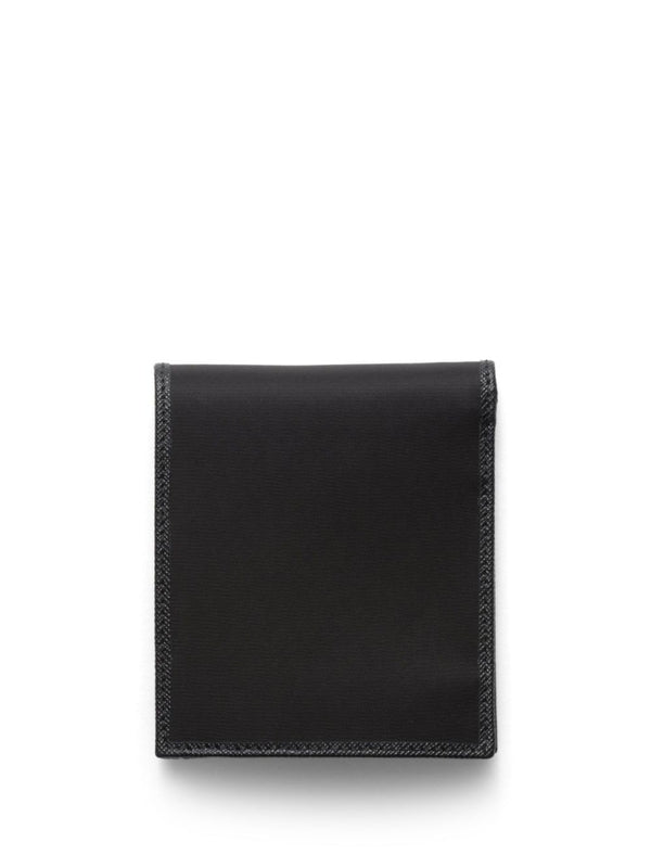 Triangular Logo Saffiano Leather Bifold Wallet