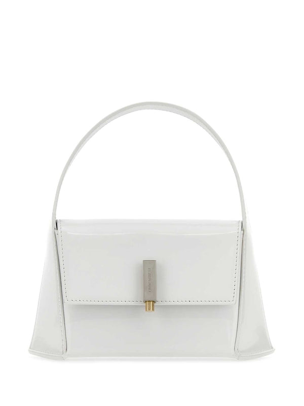 Logo Embellished Leather Small Tote Bag