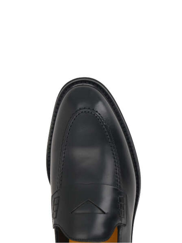 Black Leather Penny Loafers