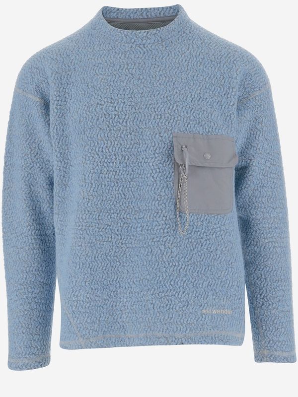 Jq Chest Pocket Crewneck Wool Knit