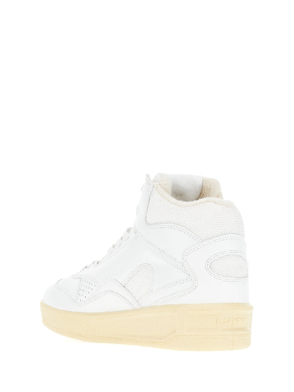 White Leather High-Top Sneakers