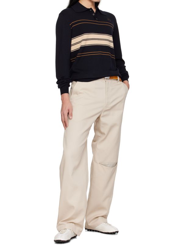 Logo Embroidered Stripe Polo Shirt