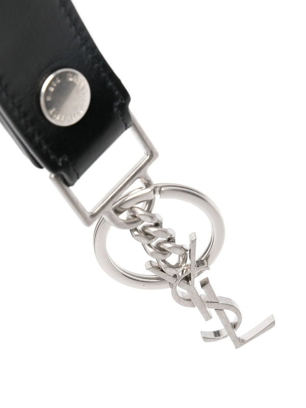 Monogram Logo Charm Leather Keyring
