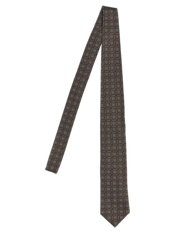 Pattern Detail Silk Tie