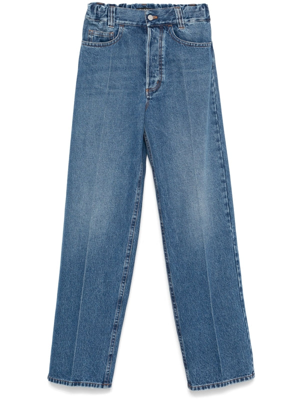 Elastic Waistband Denim Pants