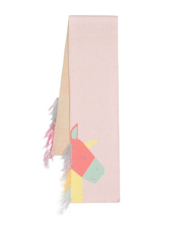 Unicorn Embroidered Fringe Muffler