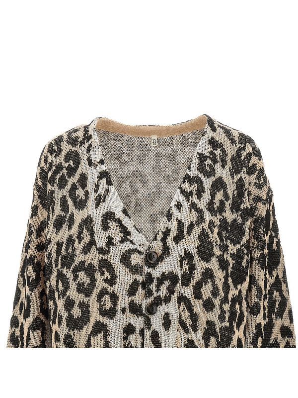 Boyfriend Leopard Jacquard
  Cardigan