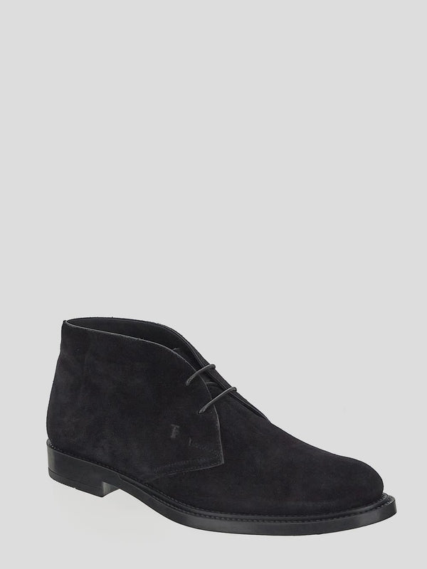 Black Suede Lace-up Boots