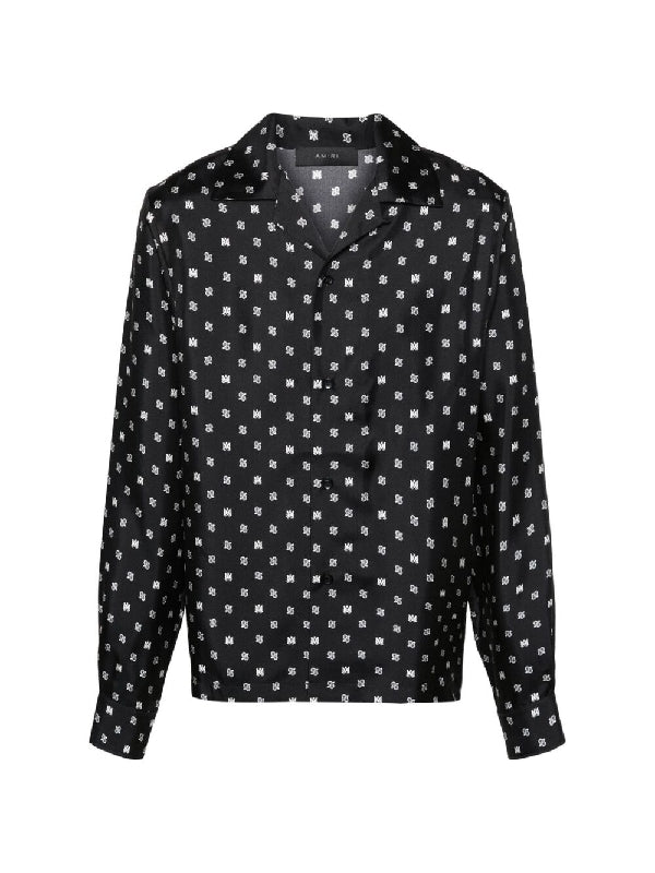 All-Over Logo Printing Silk Shirt