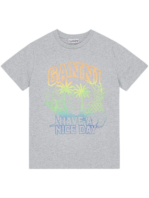 GANNI - Logo Printing Short-Sleeve T-Shirt - Jente