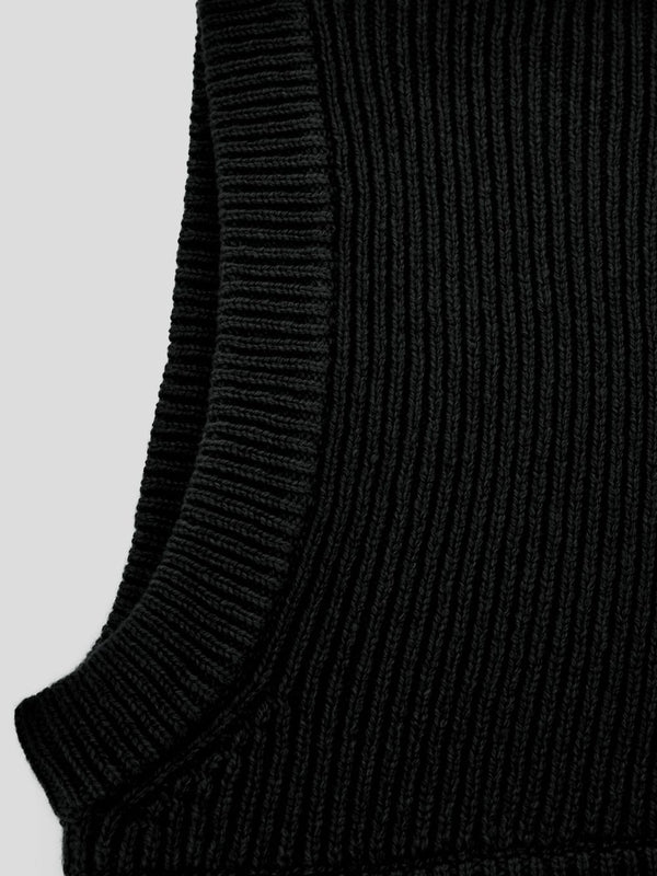 Black Cashmere Wool Balaclava