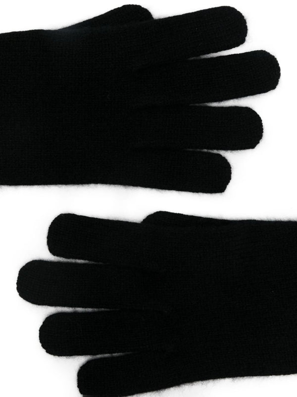 Wool Cashmere Ribbed Knit Gloves