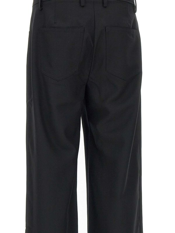 Straight Wool Blend Pants