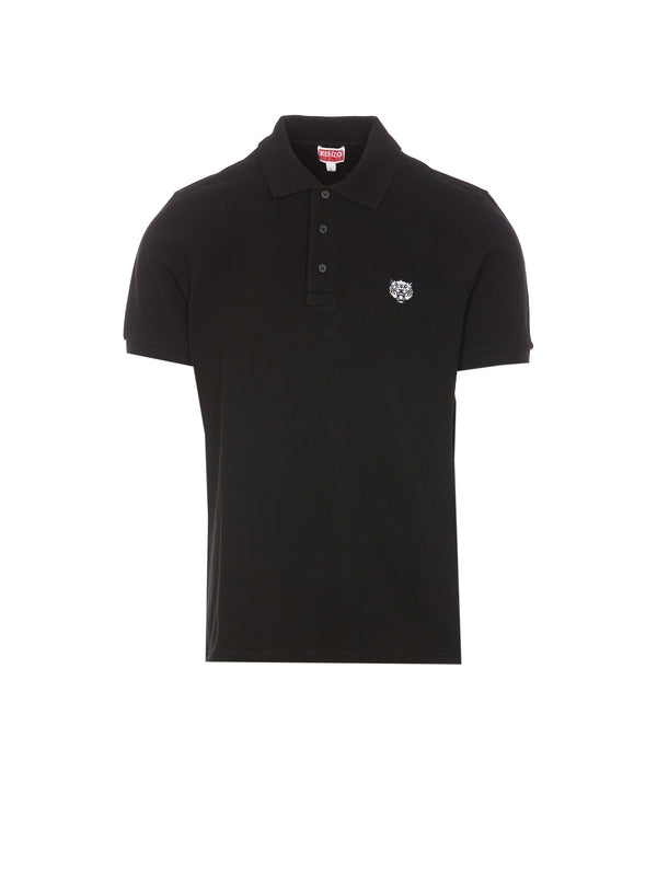 Tiger Logo Cotton Polo Shirt