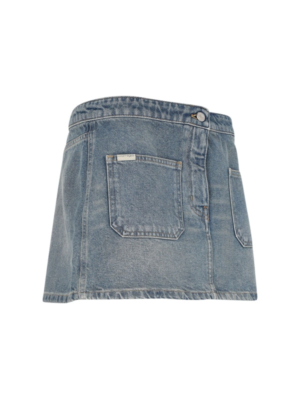 Back Logo Denim Skirt