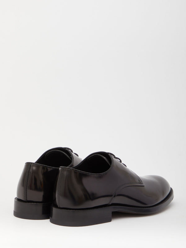 Black leather lace-up shoes - Jente