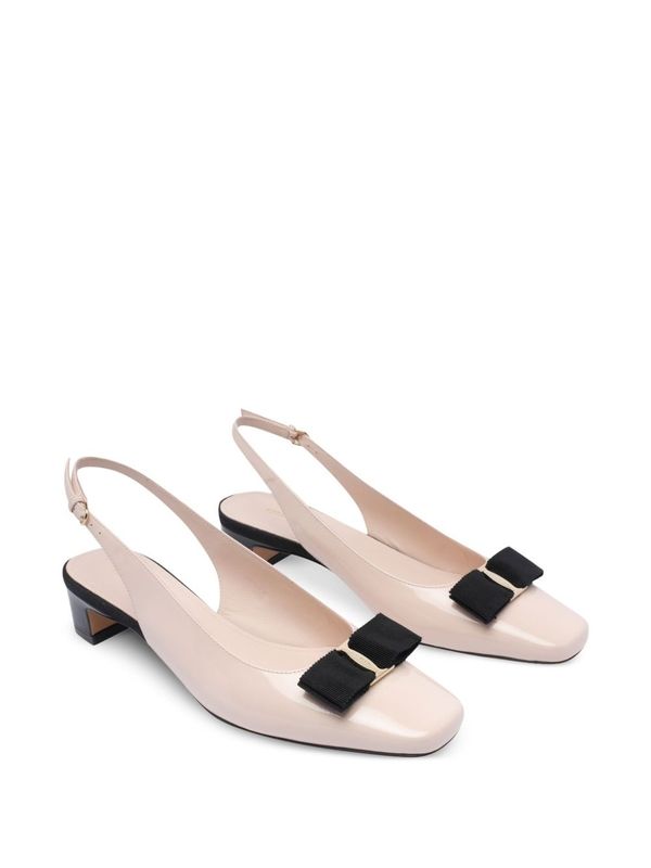 Bow Detail
  Leather Slingback Heels