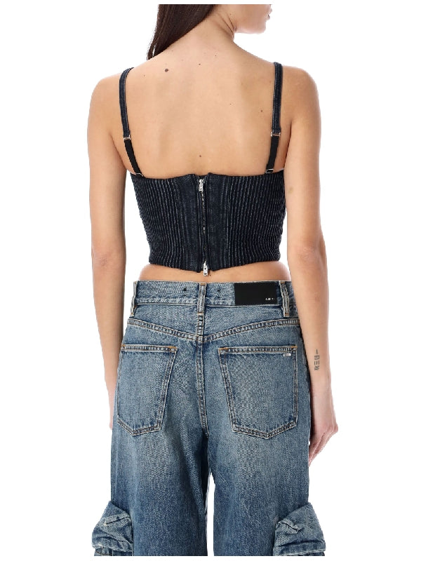 Denim Fitted Corset Top