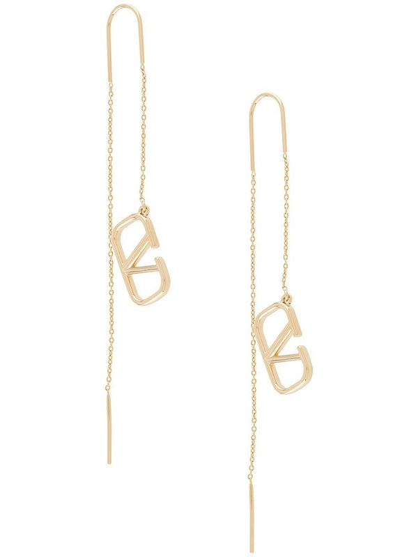 V Logo Metal Earrings