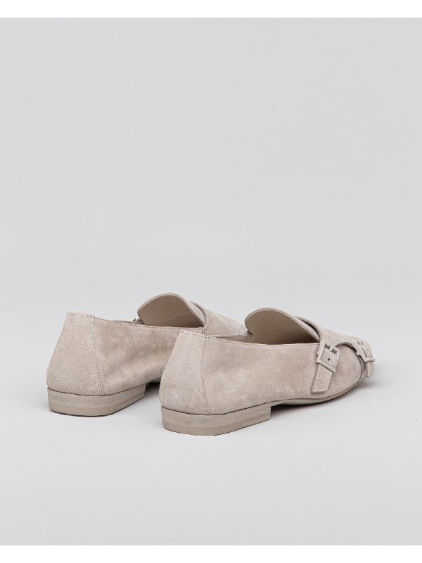 Double Buckle Suede Loafers