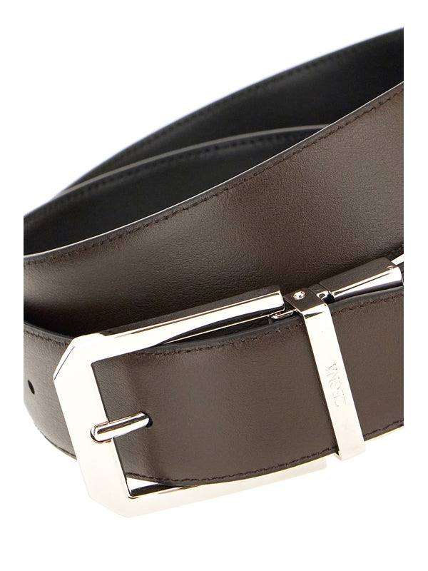 Z Zegna Black Leather Belts