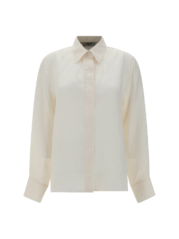 All Over FF Jacquard Logo Silk Shirt