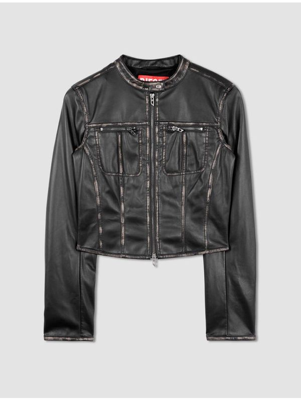 G-Lobe Vintage Washed Faux Leather Biker Jacket