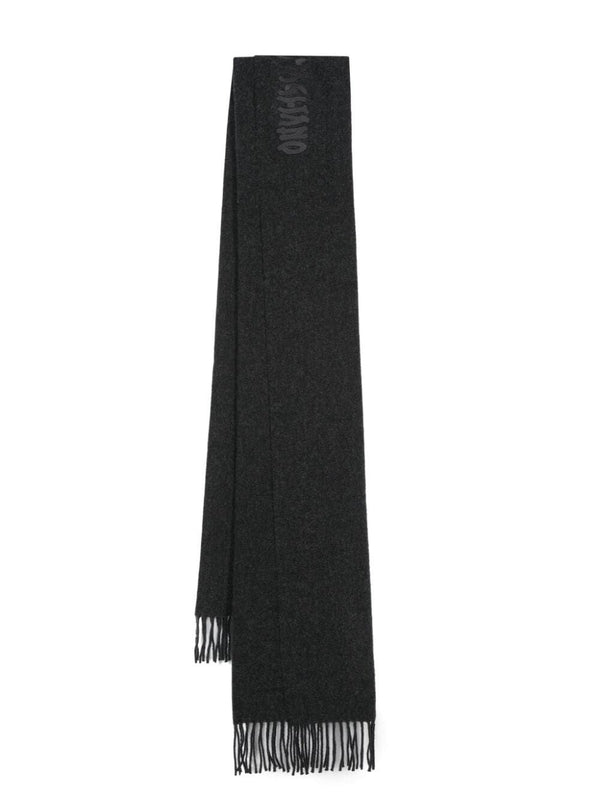 Logo Wool Fringe Scarf