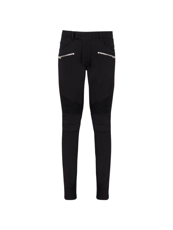 Zipper Detail Skinny Wool Pants